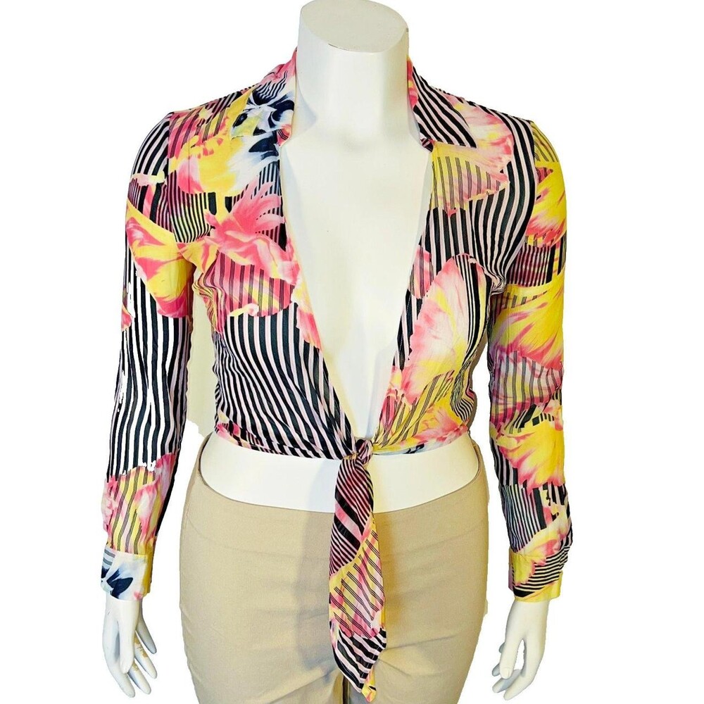 Escada Women's Pink and Yellow Shirt